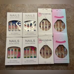 Colorful Press On Nail Lot - Long Length